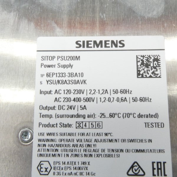 SIEMENS 6EP1333-3BA10 120-230VAC 1.2-2.2A NSMP