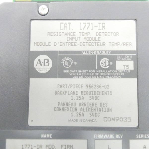 ALLEN BRADLEY 1771-IR 5VDC 1.25A UNMP