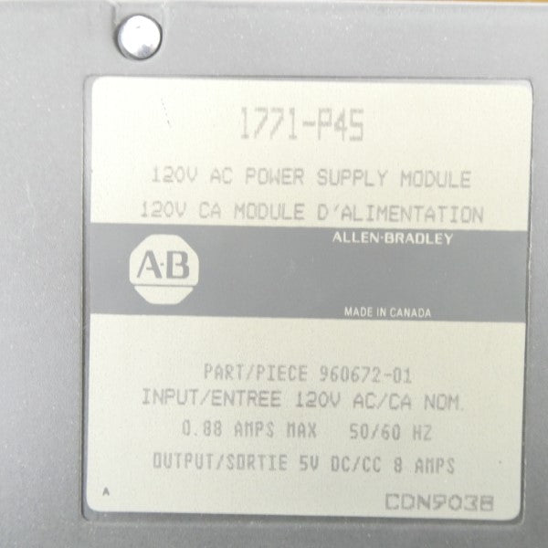 ALLEN BRADLEY 1771-P45 120VAC 0.88A UNMP