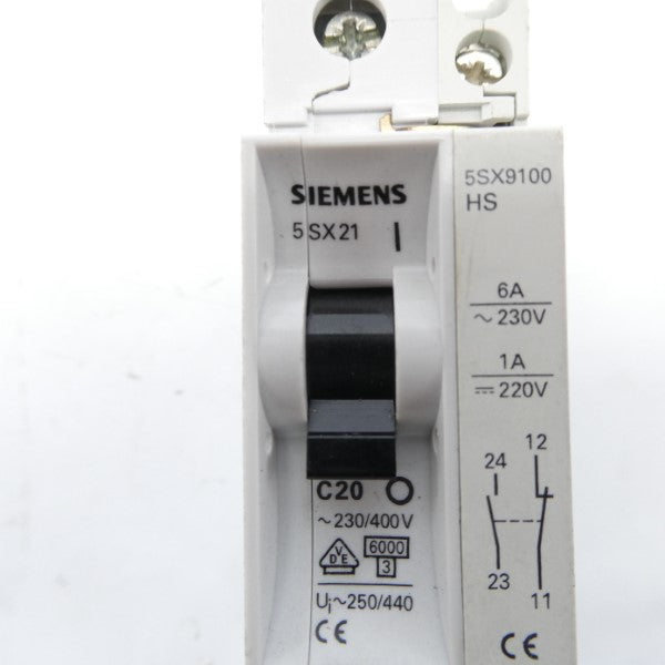 SIEMENS 5SX21C20 230/400V 20A UNMP