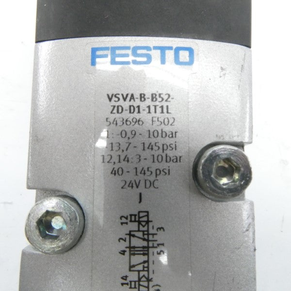 FESTO VSVA-B-B52-ZD-D1-1T1L 543696 24VDC -13.7-145PSI NSNP