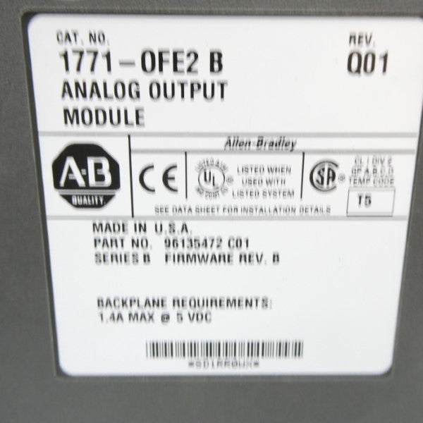 ALLEN BRADLEY 1771-OFE2 SER. B F/W B 5VDC 1.4A (AS PICTURED1) UNMP