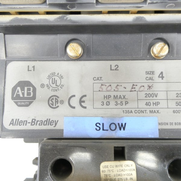 ALLEN BRADLEY 505-EOD SER. B 110/115-120V 135A UNMP