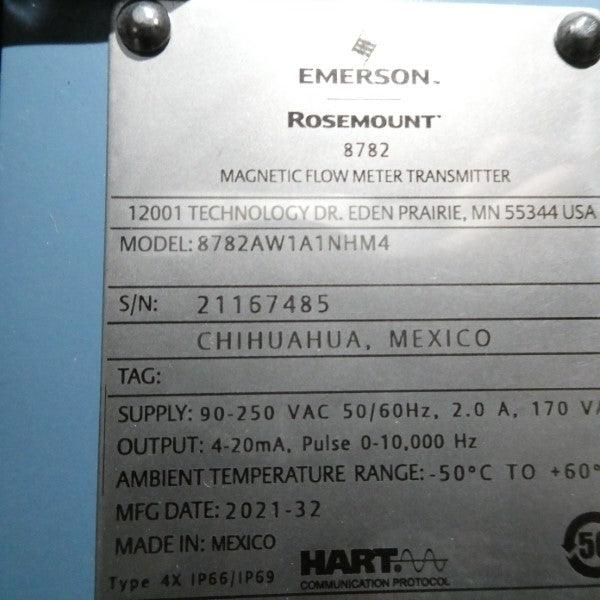 ROSEMOUNT 8782AW1A1NHM4 90-250VAC 2A NSNP
