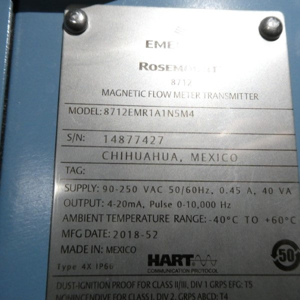 ROSEMOUNT 8712EMR1A1N5M4 90-250VAC 0.45A NSNP