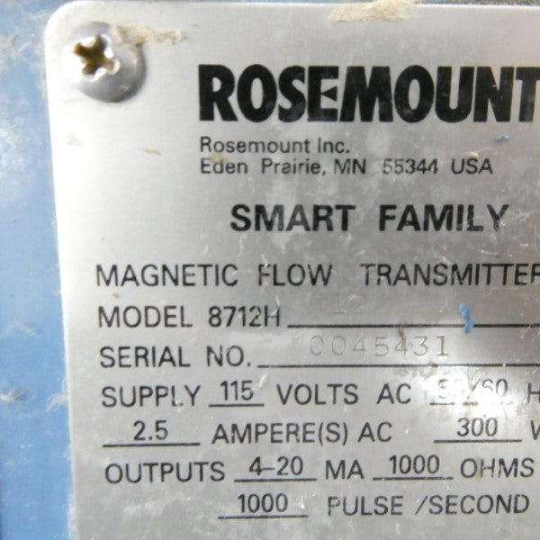 ROSEMOUNT 8712H12 115VAC 2A UNMP