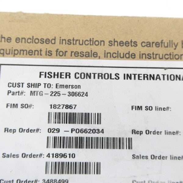 FISHER CONTROLS MTG-225-306624 NSMP