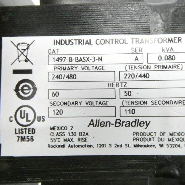 ALLEN BRADLEY 1497-B-BASX-3-N SER. A 240/480V NSNP