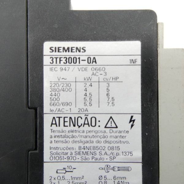 SIEMENS 3TF3001-0A 92/110V UNMP