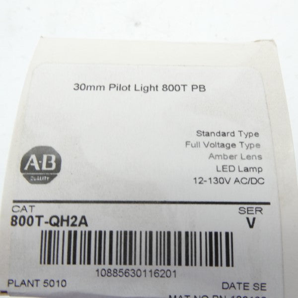 ALLEN BRADLEY 800T-QH2A SER. B 12-130VAC/DC (WH) NSFS
