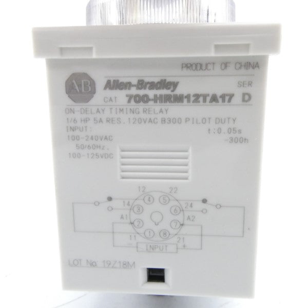 ALLEN BRADLEY 700-HRM12TA17 SER. D 120VAC 5A 0-1.2MIN NSNP
