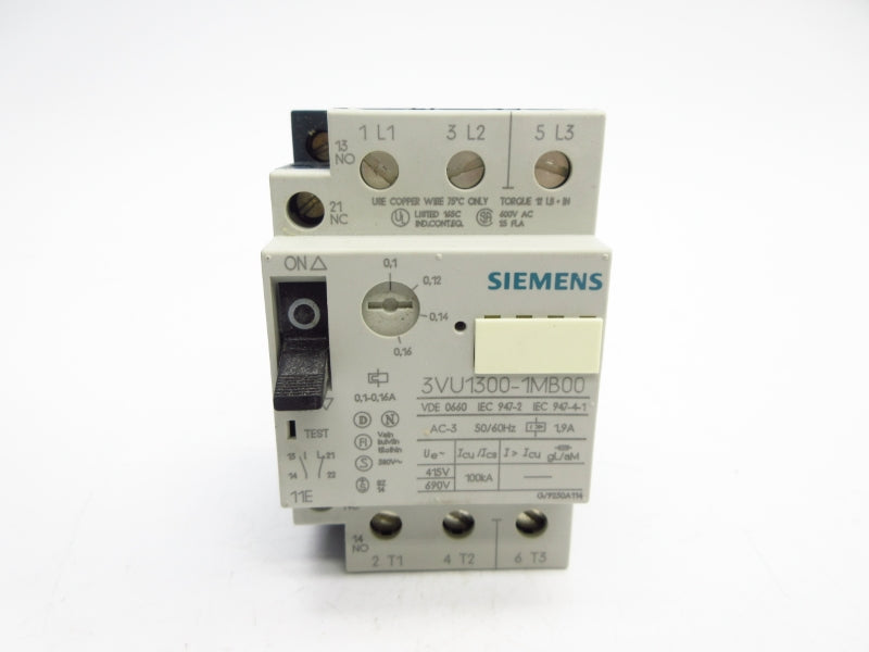 SIEMENS 3VU1300-1MB00 600VAC 0.1-0.16A NSMP