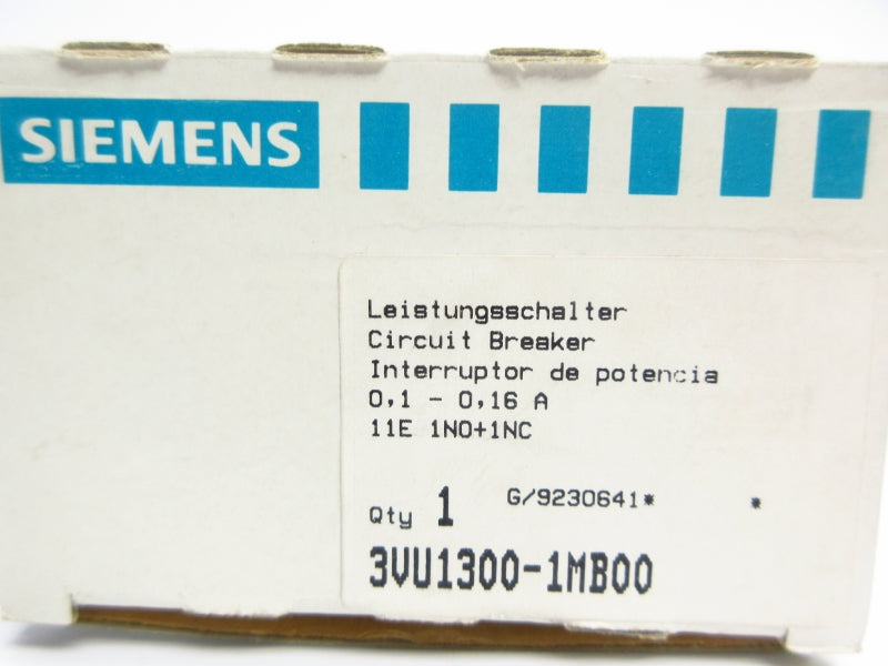 SIEMENS 3VU1300-1MB00 600VAC 0.1-0.16A NSMP