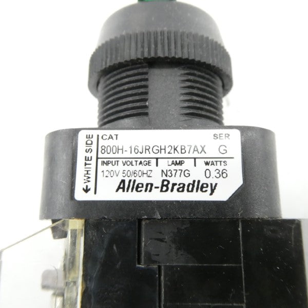 ALLEN BRADLEY 800H-16JRGH2KB7AX SER. G 120V (WH) NSMP