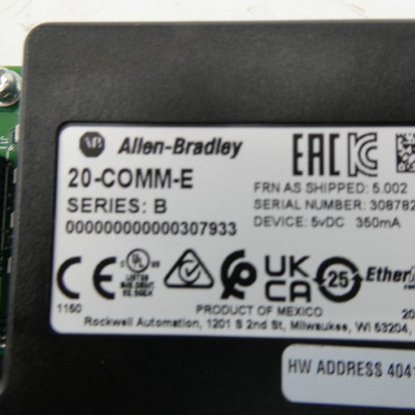 ALLEN BRADLEY 20-COMM-E SER. B F/W 5.002 5VDC NSMP