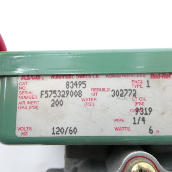 ASCO 83495 120V 200PSI 1/4" NSNP