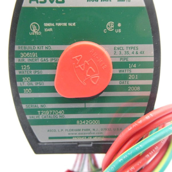 ASCO 8342G001 120V 100PSI 1/4" NSMP