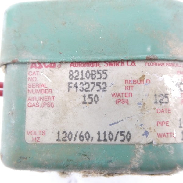 ASCO 8210B55 110/120V 125PSI UNMP