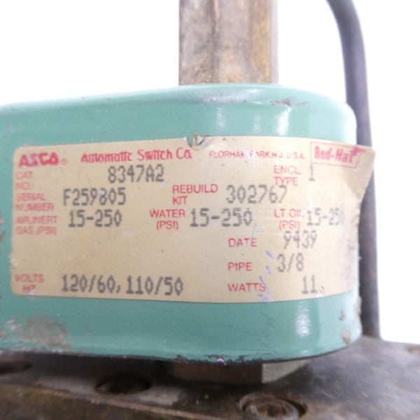 ASCO 8347A2 110/120V 15-250PSI 3/8" UNMP