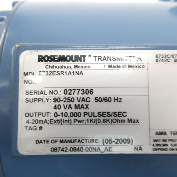 ROSEMOUNT 8732ESR1A1NA 90-250VAC NSNP