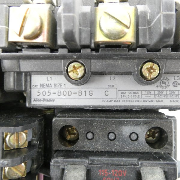 ALLEN BRADLEY 505-BOD-B1G SER. C 110/115-120V 27A NSMP