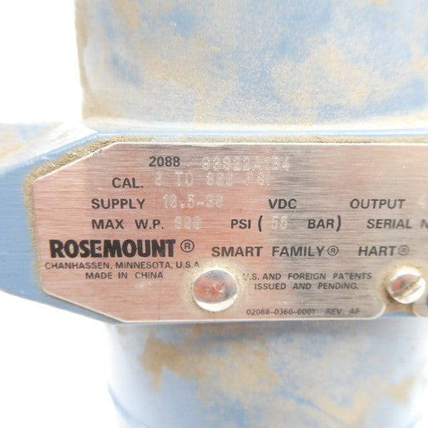 ROSEMOUNT 2088G3S22A1B4 10.5-36VDC 800PSI UNMP