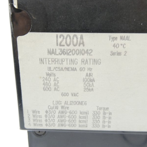 SQUARE D NAL3612001042 600VAC 1200A NSNP