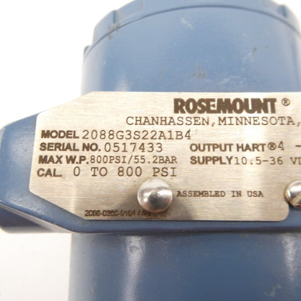 ROSEMOUNT 2088G3S22A1B4 10.5-36VDC 800PSI NSNP