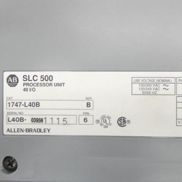 ALLEN BRADLEY 1747-L40B SER. B F/W 6 120/240VAC UNMP