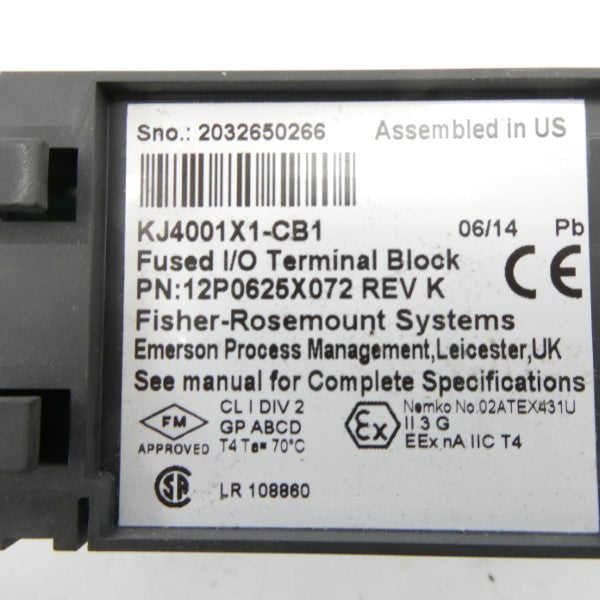 FISHER ROSEMOUNT KJ4001X1-CB1 12P0625X072 UNMP
