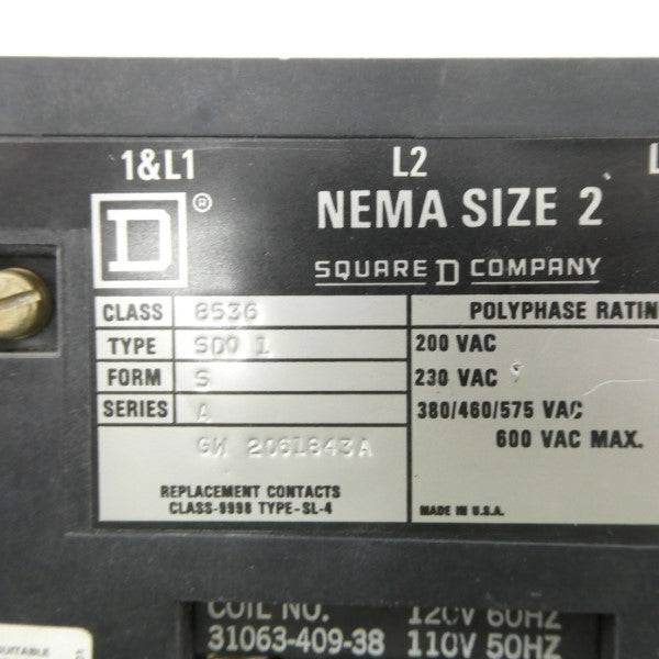 SQUARE D 8536SDO1 SER. A 110/120V NSNP