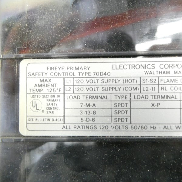 FIREYE 70D40 120V NSMP