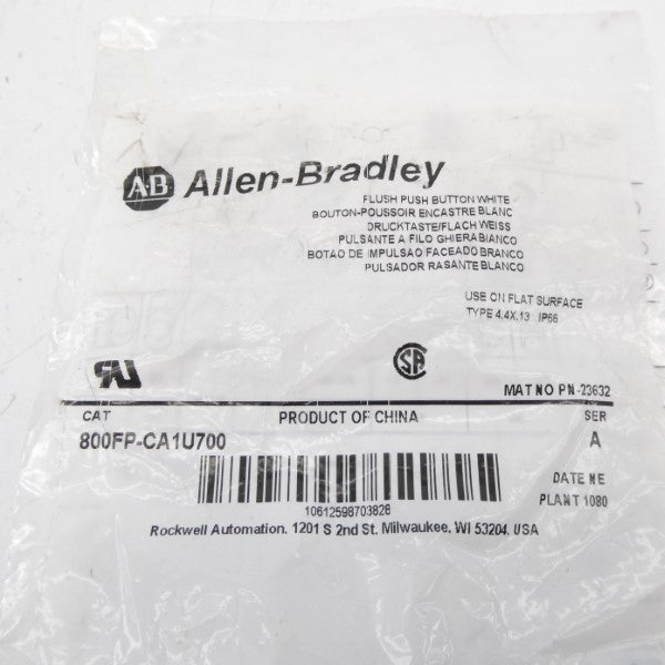 ALLEN BRADLEY 800FP-CA1U700 SER. A NSMP