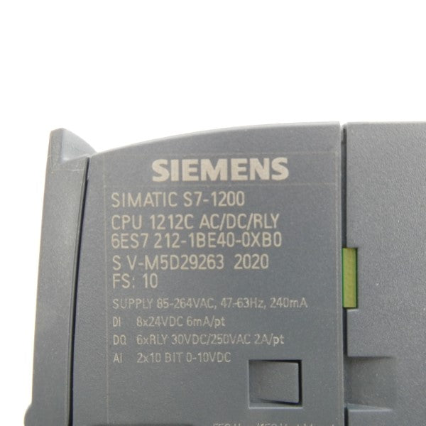 SIEMENS 6ES7212-1BE40-0XB0 85-264VAC UNMP