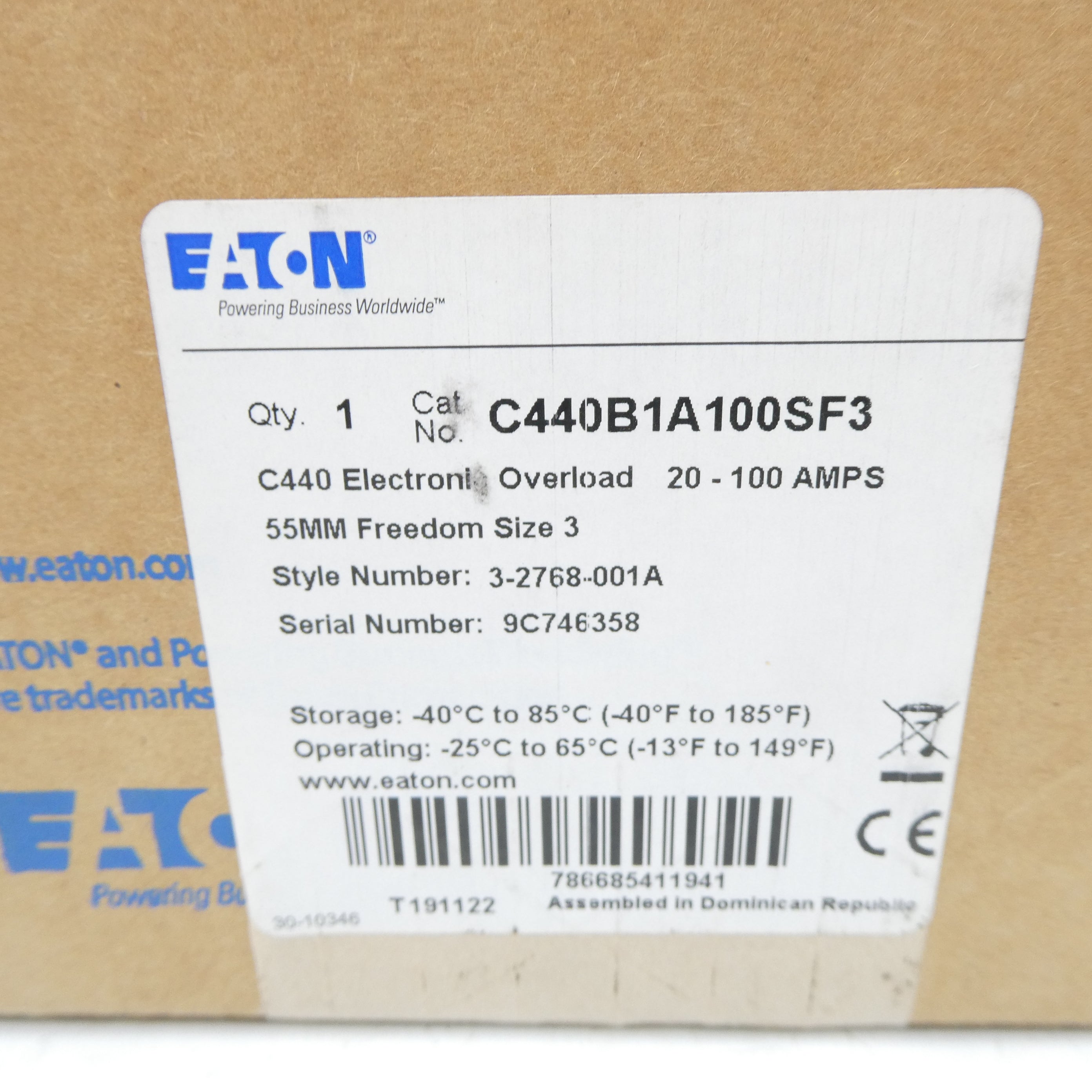 EATON C440B1A100SF3 20-100A NSFS