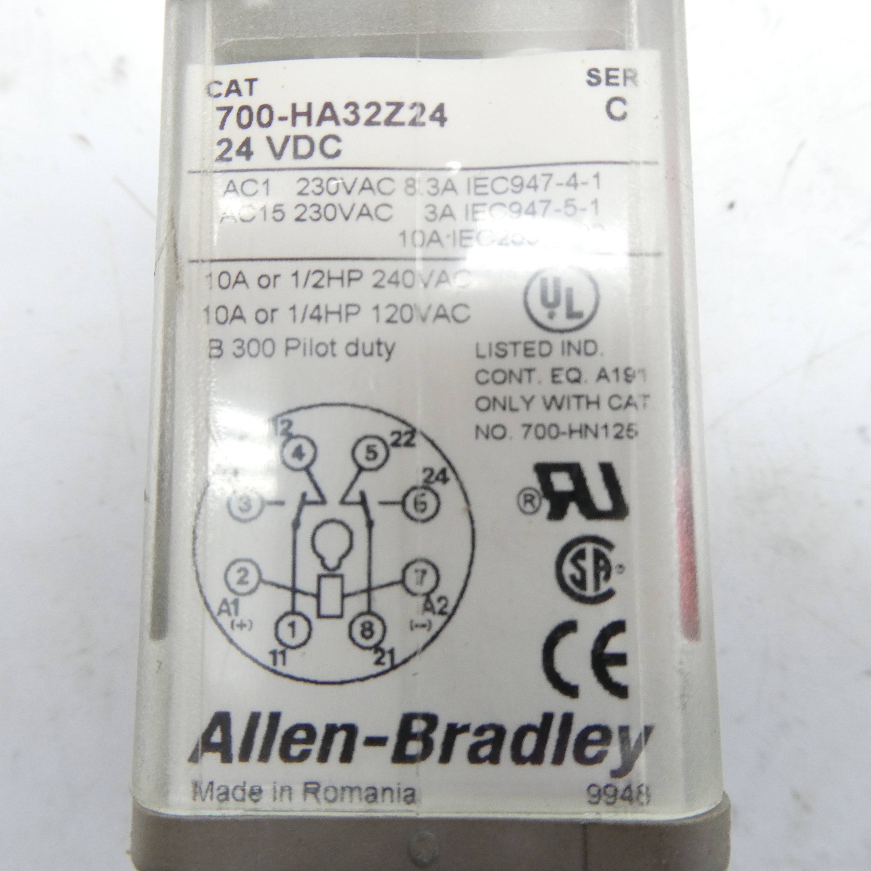 ALLEN BRADLEY 700-HA32Z24 SER. C 24VDC 10A UNMP