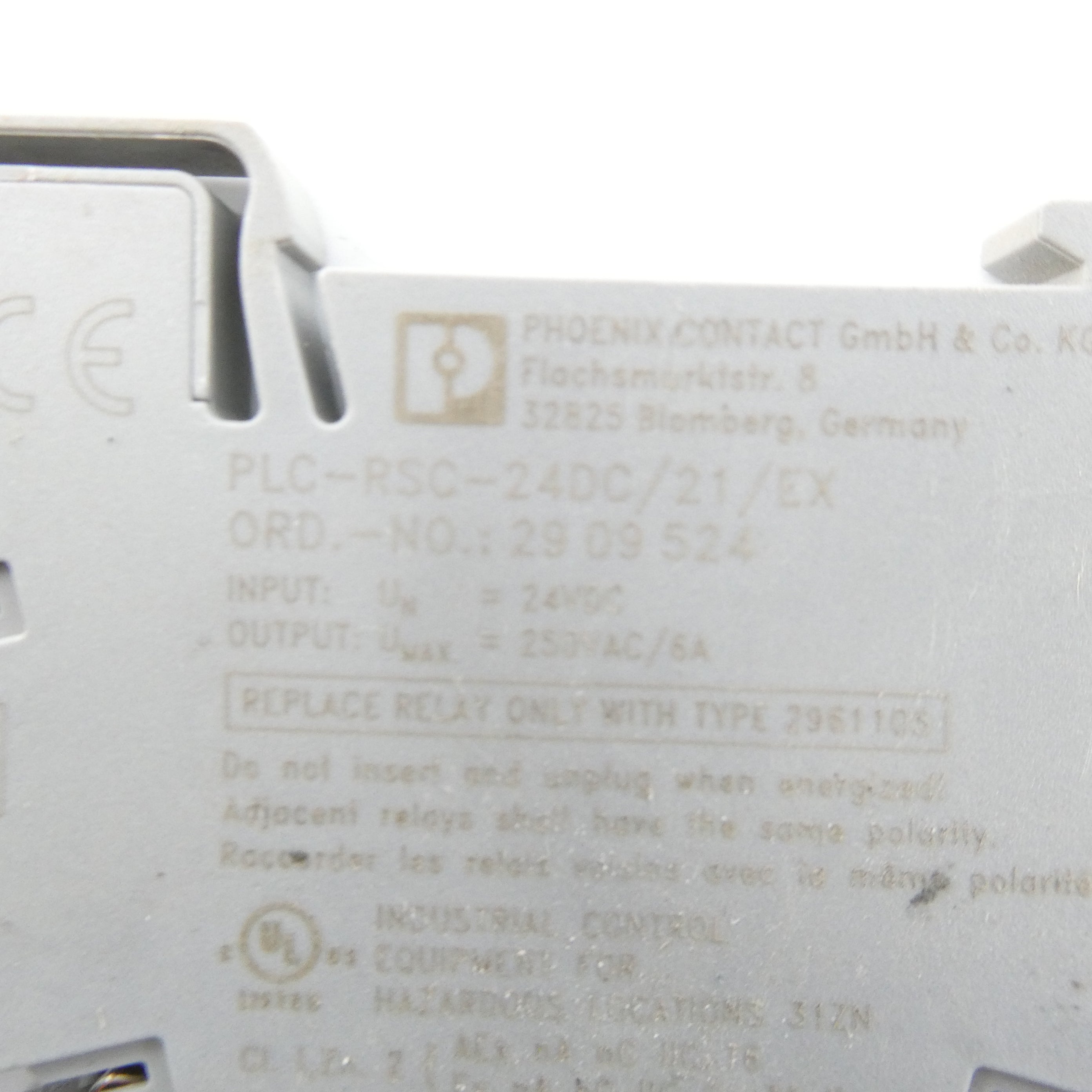 PHOENIX CONTACT PLC-RSC-24DC/21/EX 2909524 24VDC NSNP