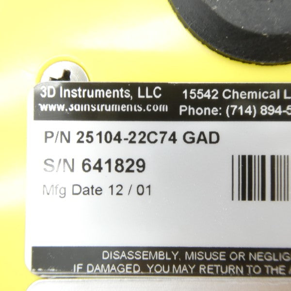 3D INSTRUMENTS 25104-22C74GAD 60PSI NSNP