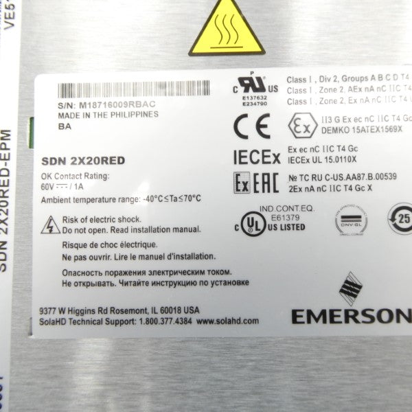 EMERSON SDN2X20RED 12-28V 20A NSMP