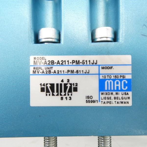 MAC MV-A2B-A211-PM-511JJ 24VDC 10-150PSI NSMP