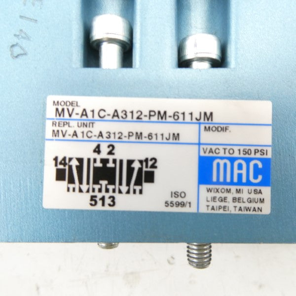 MAC MV-A1C-A312-PM-611JM 24VDC 25-150PSI NSMP