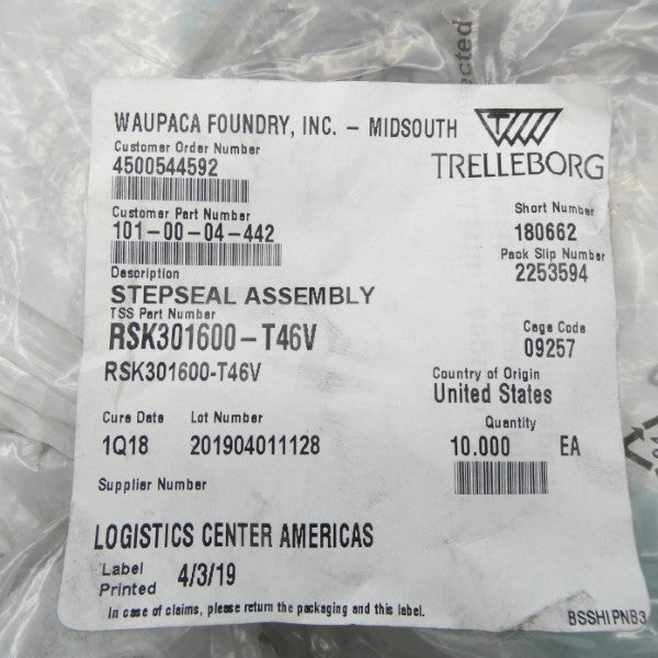 TRELLEBORG RSK301600-T46V (PKG OF 10) NSMP