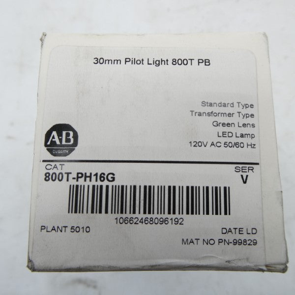 ALLEN BRADLEY 800T-PH16G SER. V 120VAC (WH) NSFS