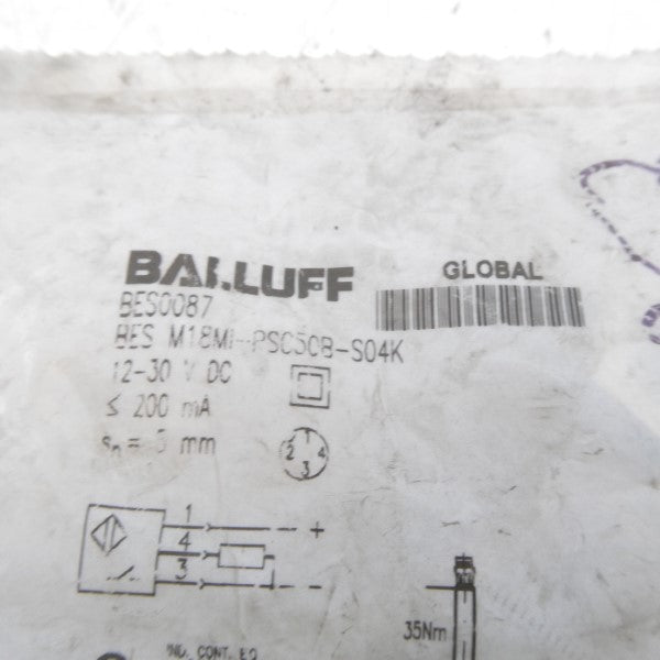 BALLUFF BESM18MI-PSC50B-S04K BES0087 12-30VDC NSMP