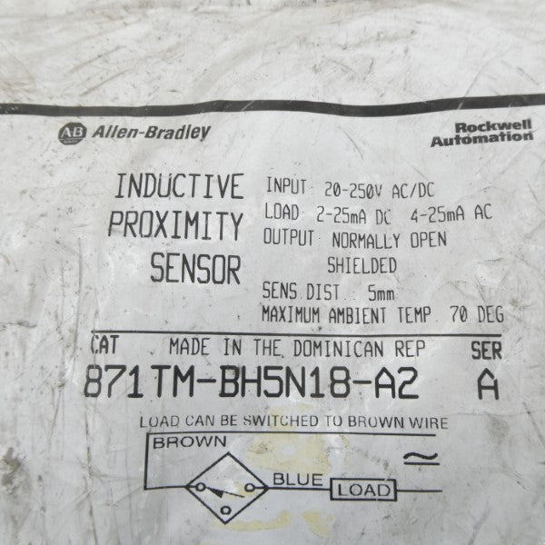 ALLEN BRADLEY 871TM-BH5N18-A2 SER. A 20-250VAC/DC NSMP