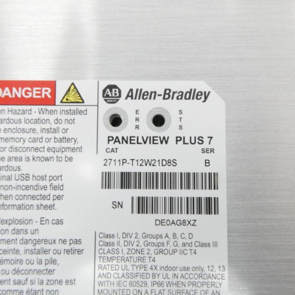 ALLEN BRADLEY 2711P-T12W21D8S SER. B 24VDC NSNP