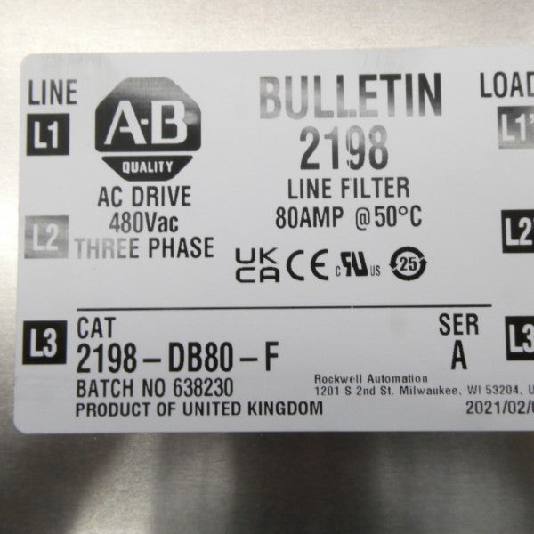 ALLEN BRADLEY 2198-DB80-F SER. A 480VAC 80A NSMP