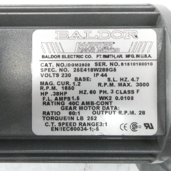 BALDOR IDGM2508 230V 1.5A NSMP