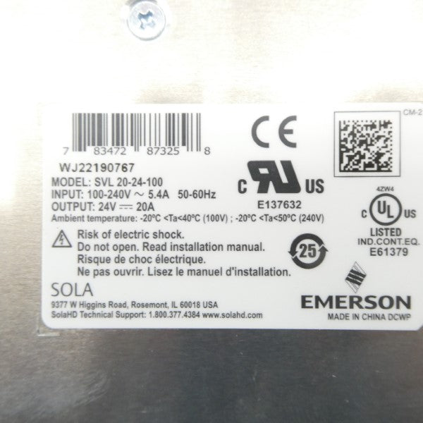 EMERSON SVL20-24-100 100-240V 5.4A NSMP