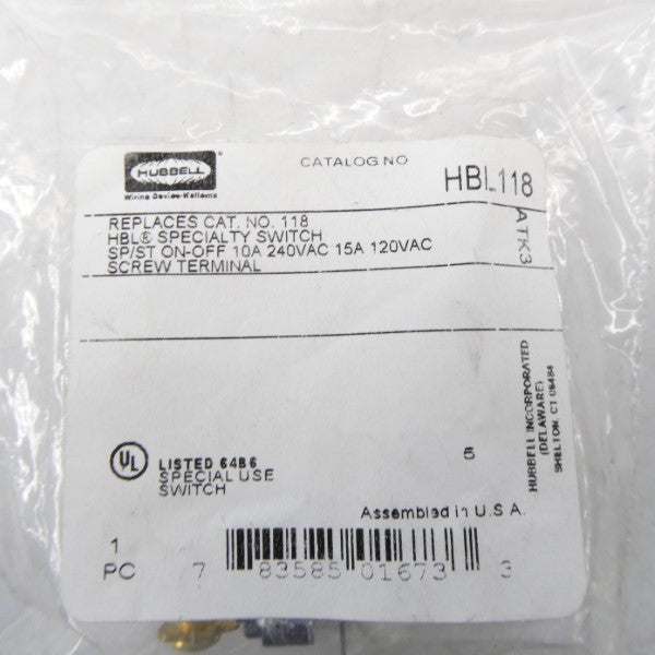 HUBBELL HBL118 240VAC 10A NSMP